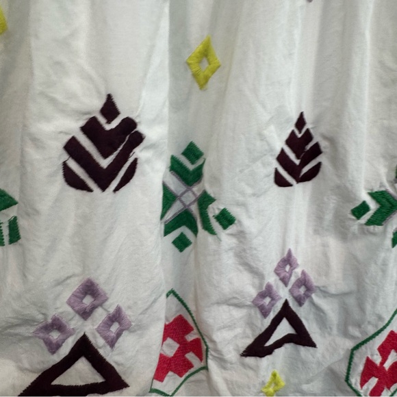 Anthropologie White Dress with Colorful Embroidery - Picture 9 of 9
